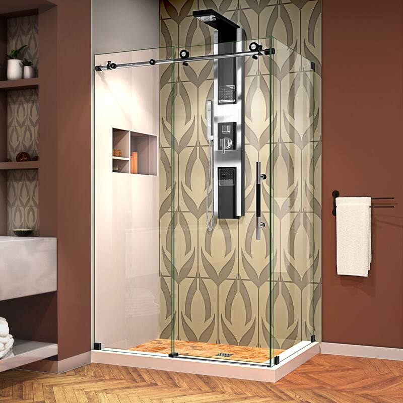DreamLine Enigma-X 34 1/2 in. D x 48 3/8 in. W x 76 in. H Sliding Shower Enclosure - 34.5" x 44.38" - 48.38"