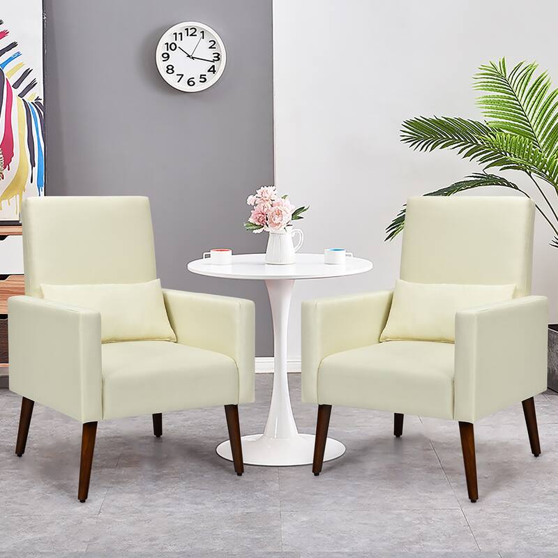Costway Set of 2 Dual-use Upholstered Rocking Chair w/Pillow Light