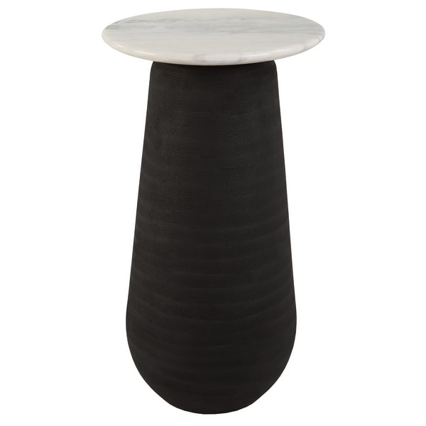 slide 2 of 4, Uttermost 22997 Total Eclipse 14" Wide Marble and Porcelain Accent Matte Black