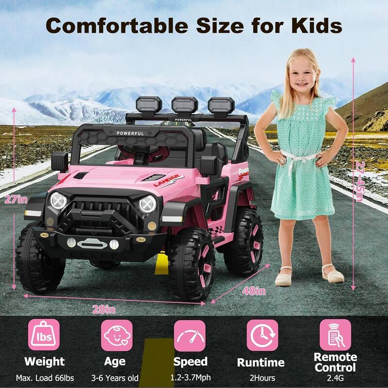 12V Kids Ride On Truck Car with Parent Remote Control for Best Kids Gift