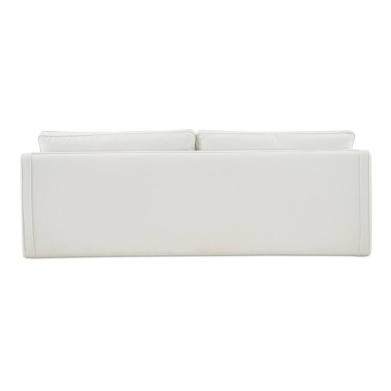 NADAAL STUDIOS Cyris Sofa, Minimalist Bench Form with Layered Cushions and Performance Upholstery, Ivory