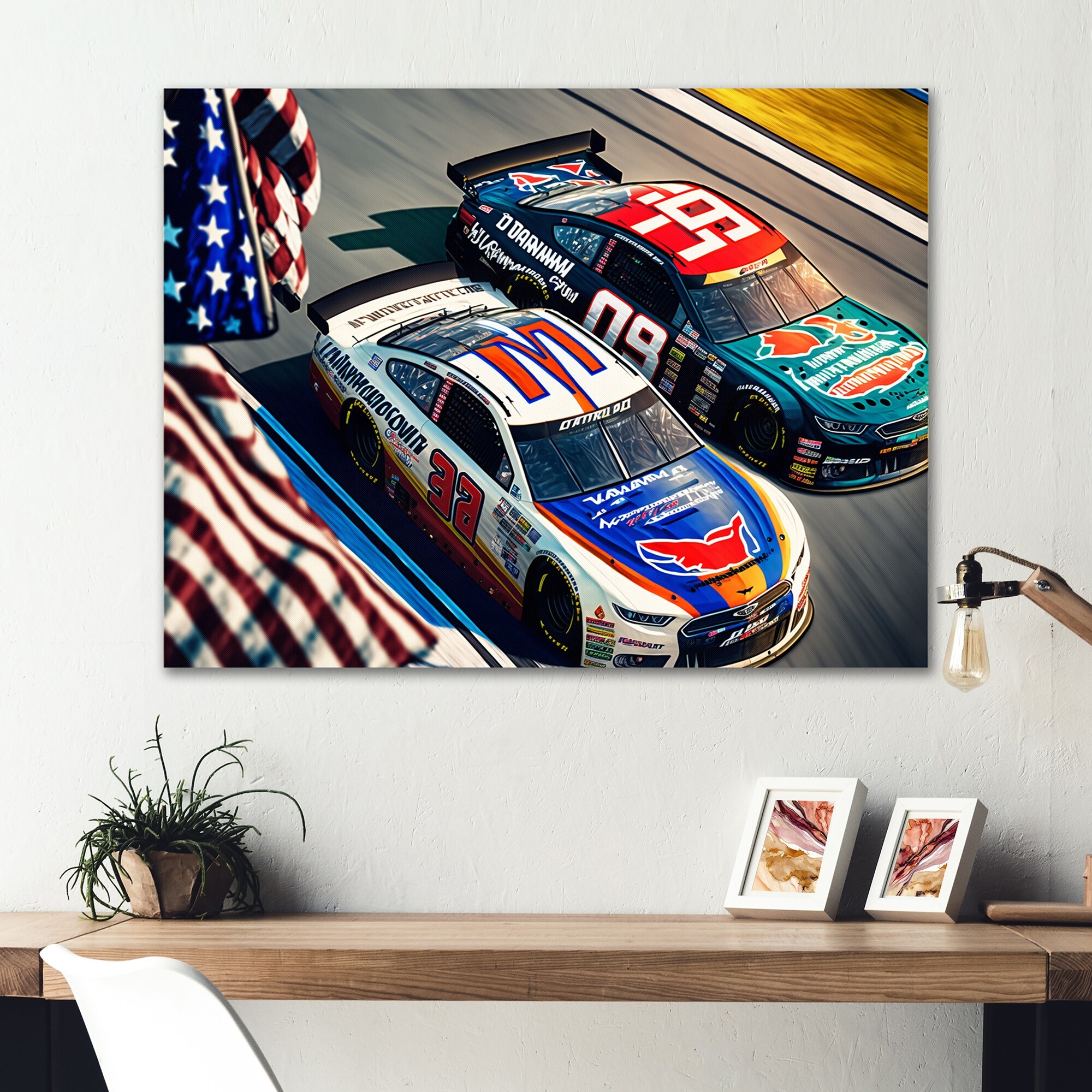 Designart 'Daytona Stock Car Racing Last Lap IV' Cars Race Car Nascar ...