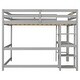 preview thumbnail 57 of 91, Modern Solid Wood Loft Bed with Built-in Desk, Safety Ladder