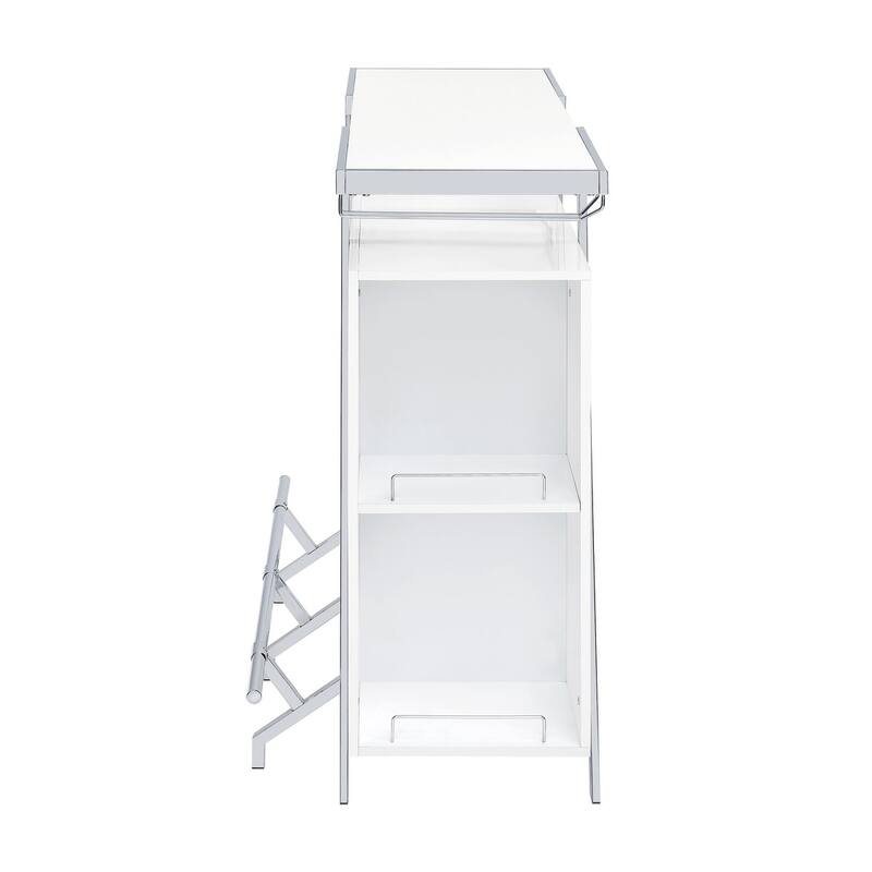 Katia White High Gloss Wine Cabinet with LED