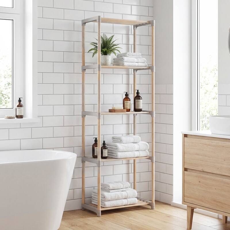 Gymax 5-Tier Bookshelf w/Open Shelves Freestanding Storage Organizer