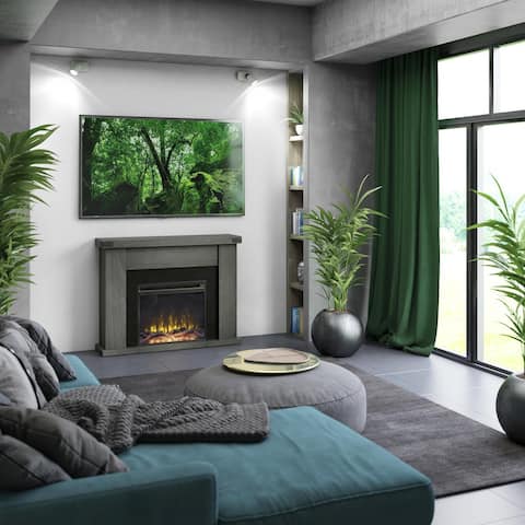 Wall Mantel Electric Fireplace - 45.88 " W x 11.63 " D x 35.5 " H