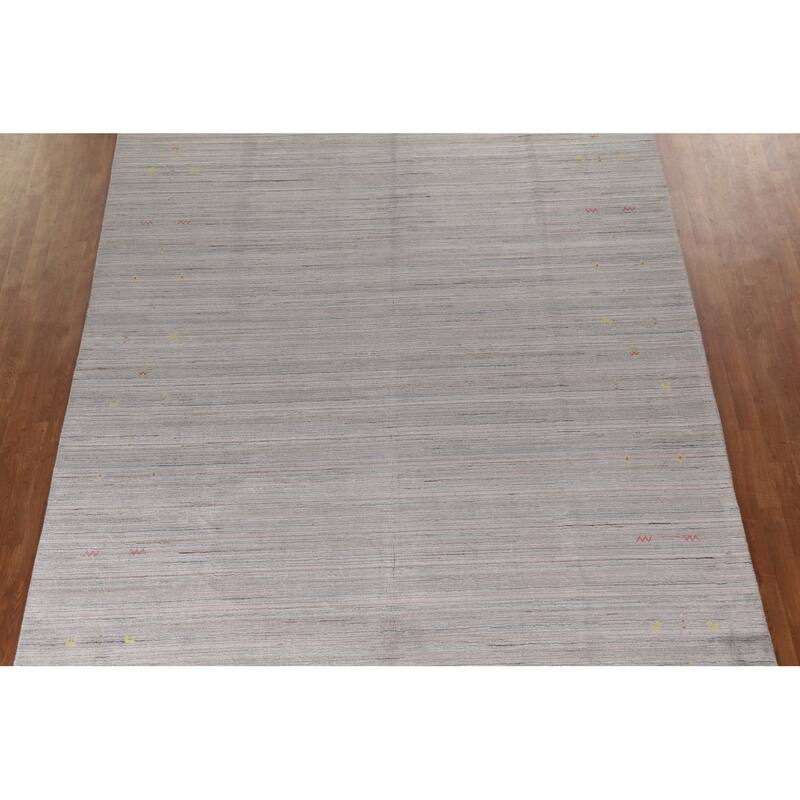 Striped Gabbeh Oriental Area Rug Handmade Wool Carpet - 8'9"x 11'9"