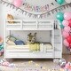 preview thumbnail 17 of 46, Twin Over Twin Bunk Bed with Twin size Trundle For Bedroom White
