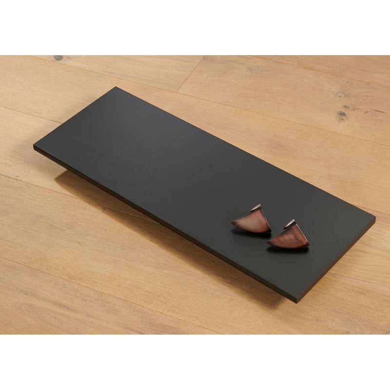 Wallscapes Gallery 12x32 Black Shelf Kit with Bronze Pelican Brackets