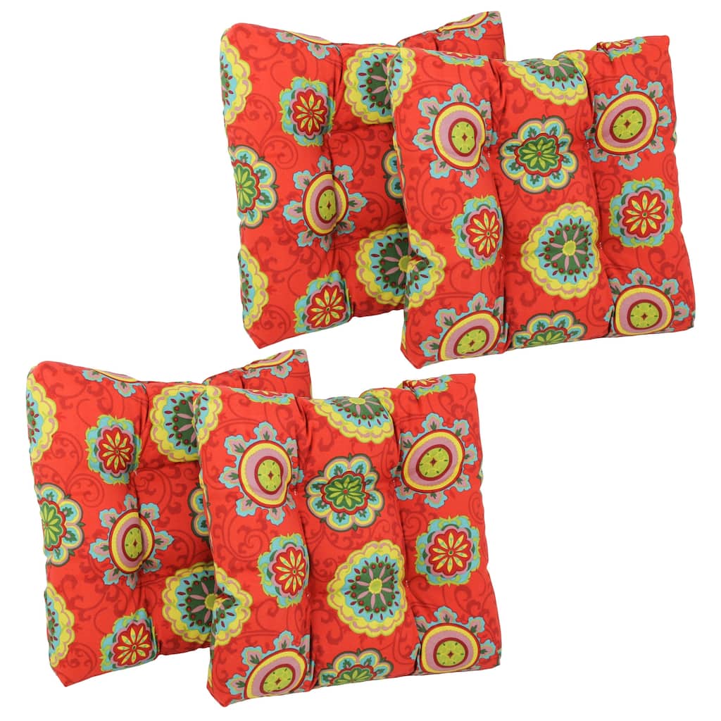 19-inch Square Tufted Indoor/Outdoor Chair Cushions (Set of 4) - 19" x 19"