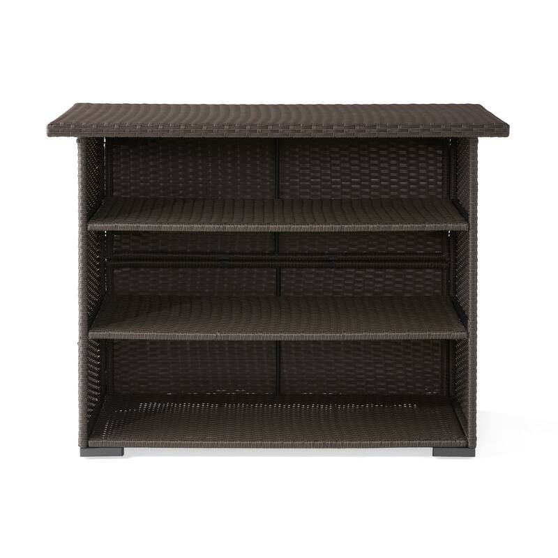 Outdoor Trinidad Wicker Bar by Christopher Knight Home