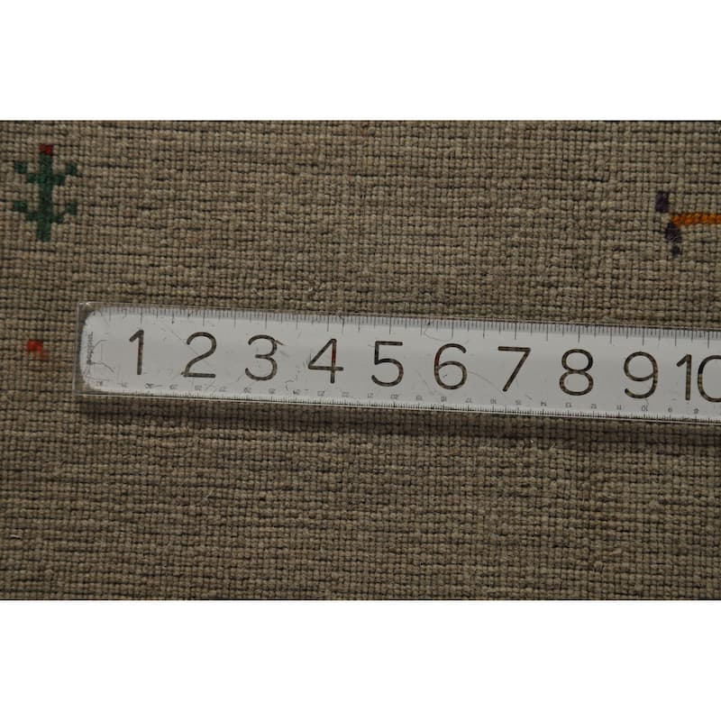 Hand Knotted Oriental 100% Wool Carpet Tribal Tribal Green Gabbeh Area Rug - 6' 6'' X 4' 7''