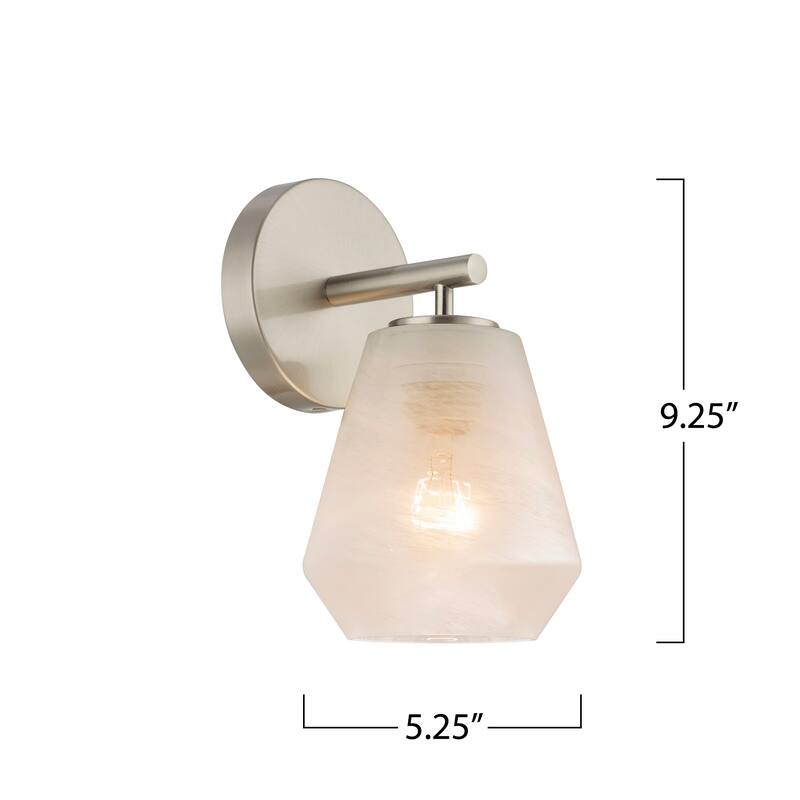 Artcraft Brooke 1-Light Wall Sconce - Wispy White Glassware Shade