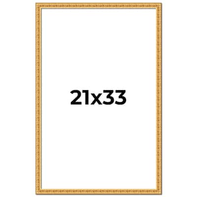 21x33 Frame Gold Real Wood Picture Frame Width 1 inches | Interior