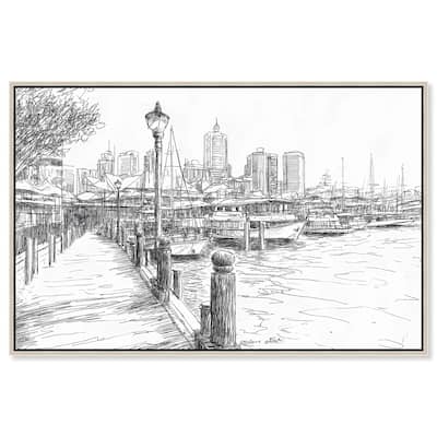 Harbour City Ink Canvas by Art Remedy
