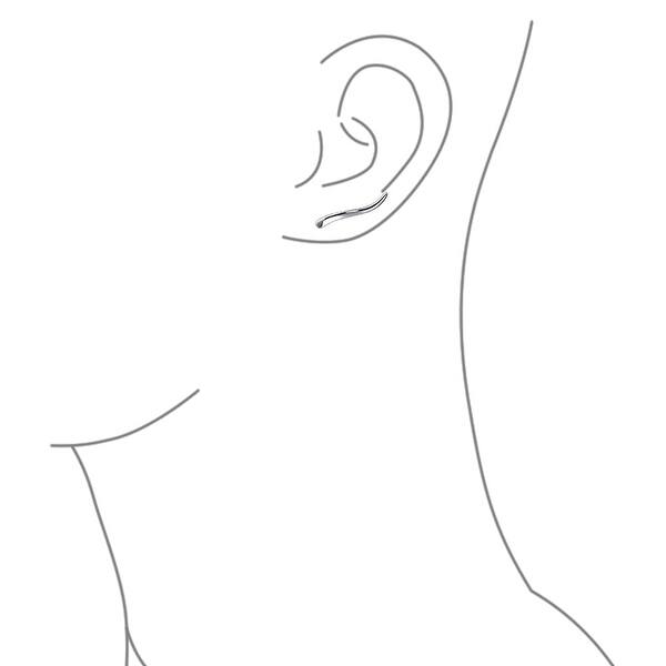 Shop Geometric Wave Ear Pin Crawlers Climbers Earrings 925 Sterling Silver On Sale Overstock 17988196