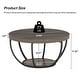 preview thumbnail 10 of 43, 31.7" Round Coffee Table, Rustic 2-Tier Center Table with Storage Open Shelves