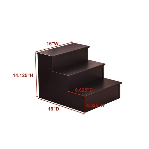 3 Step Wood Step Stool, Cherry