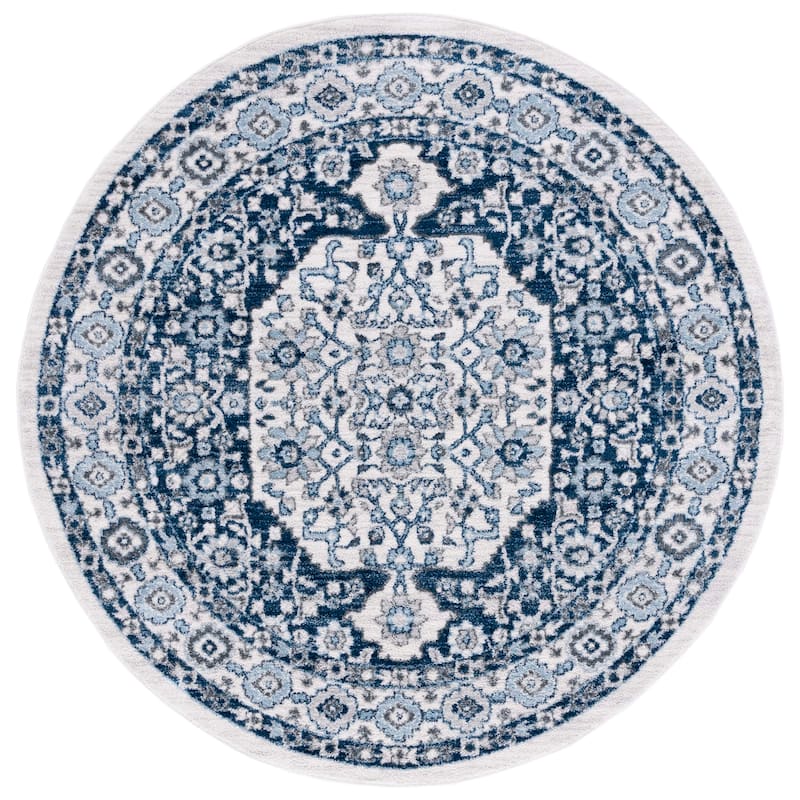 SAFAVIEH Toscana Arie Oriental Rug - 6'7" Round - Ivory/Navy