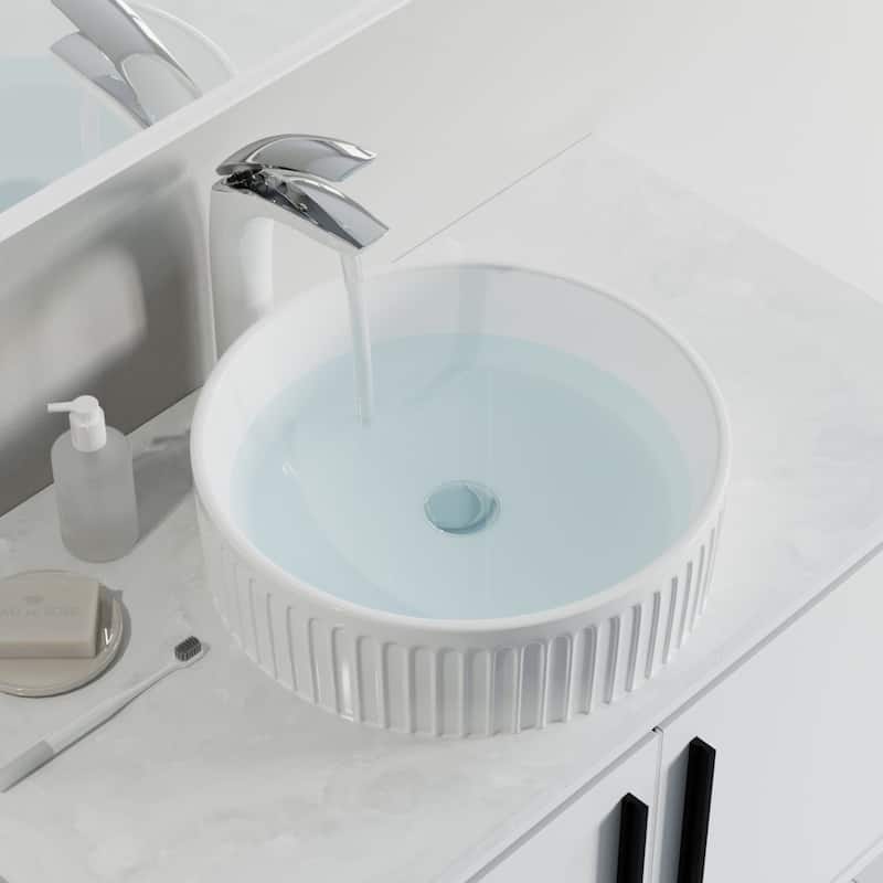 Dowell Fluted Ceramic Vessel Sink
