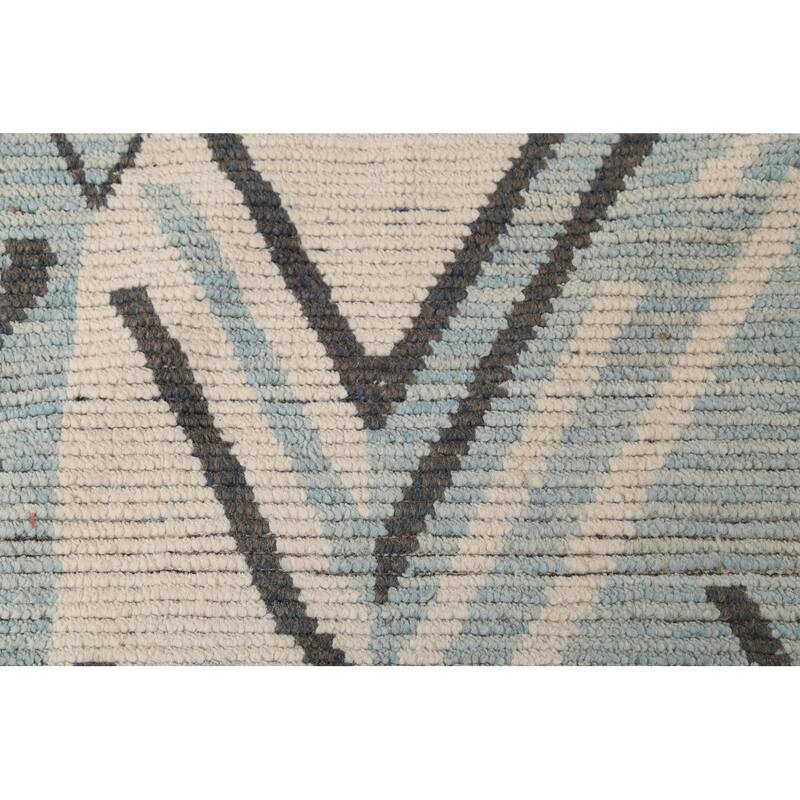 Moroccan Large Abstract Area Rug Handmade Beige Wool Carpet - 11'7"x 18'5"