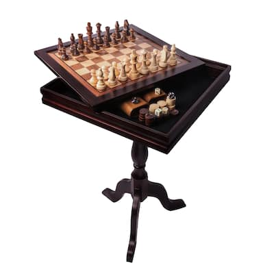 GSE™ Wooden 3-in-1 Chess Checkers Backgammon Table, Backgammon Chess Checkers Combo Game Set