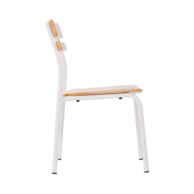 2PK Commercial Solid Wood Dining Chair with Frame and Antique Finish - 18.75"W x 20.75"D x 31.5"H