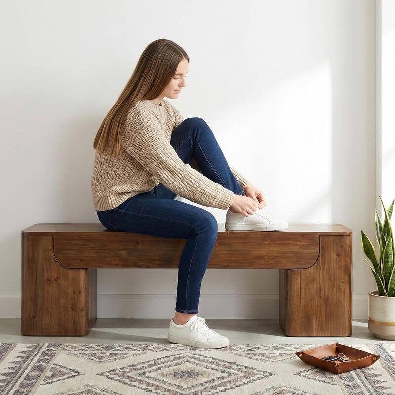 Solid Wood Bench, Entryway Bench, Dining Bench, Farmhouse Bench Seats for Entryway, Hallway, End of Bed