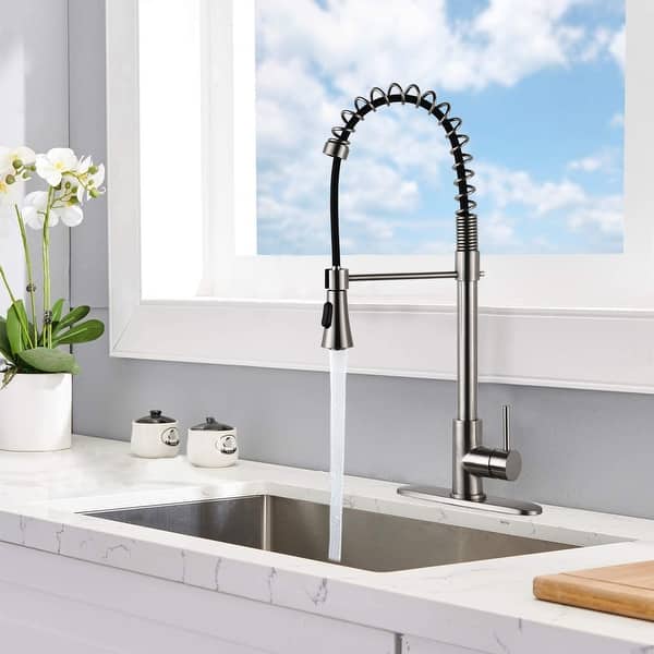 Modern Single Handle Spring High Arc Kitchen Faucet ...