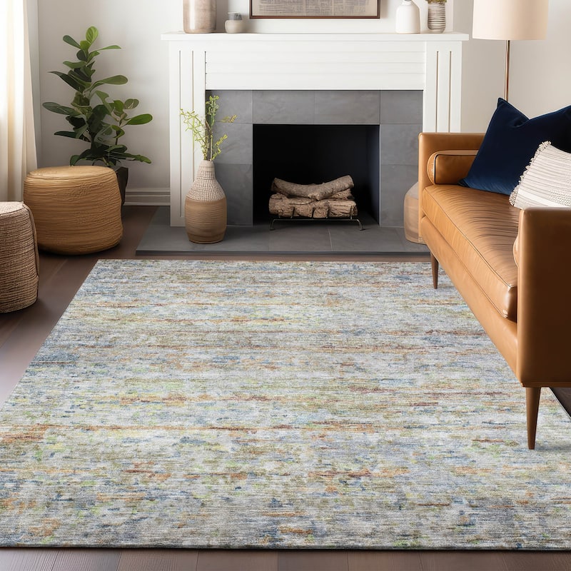 Machine Washable Indoor/ Outdoor Contemporary Solid Chantille Rug - Copper - 5' x 7'6"
