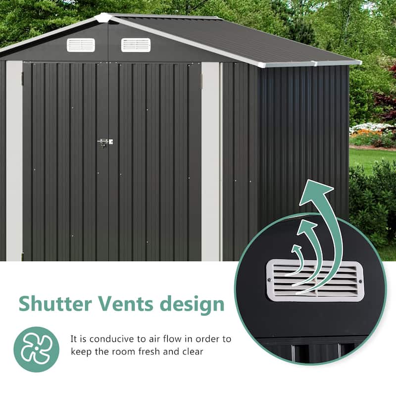 Metal Outdoor Storage Shed 8'x 6'