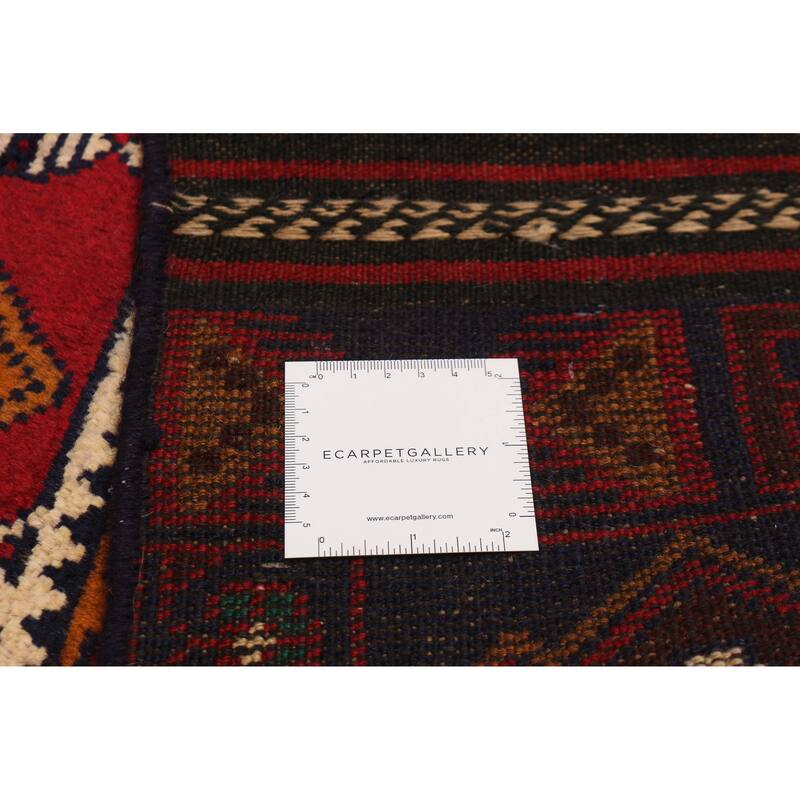 ECARPETGALLERY Hand-knotted Teimani Red Wool Rug - 2'11 x 6'4