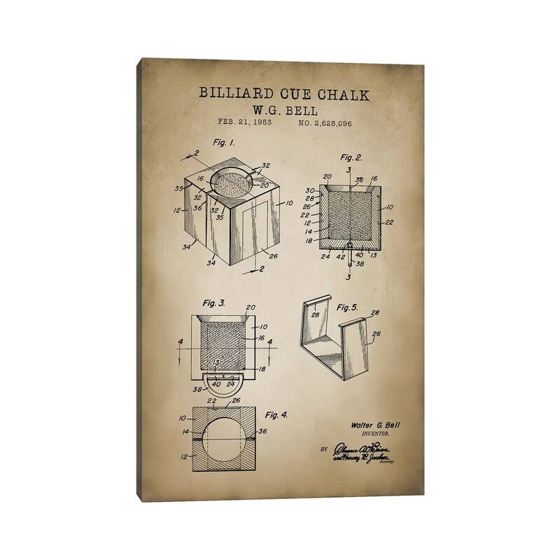 iCanvas "Billiard VII" by PatentPrintStore Canvas Print