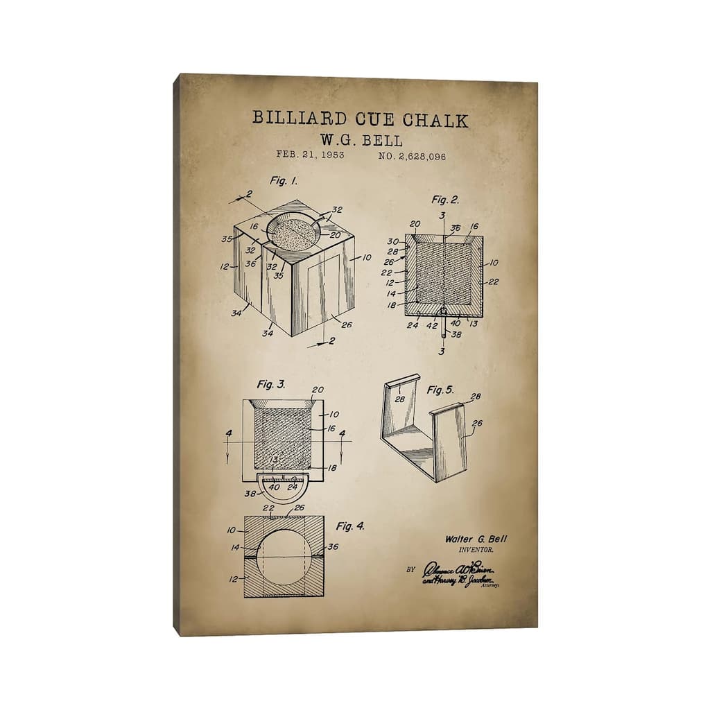 iCanvas "Billiard VII" by PatentPrintStore Canvas Print