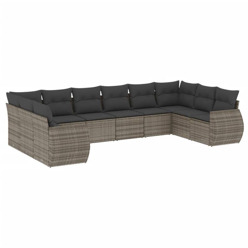 vidaXL Patio Sofa Set with Cushions Outdoor Conversation Furniture Poly Rattan