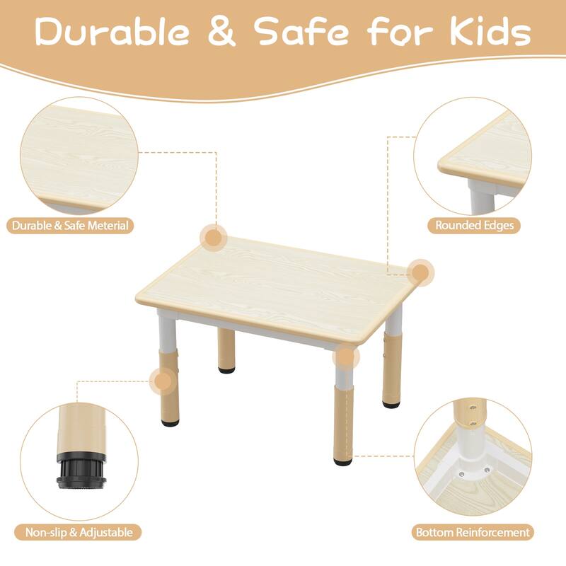 Table and 4 Chairs Set for Ages 2-10 Height Adjustable
