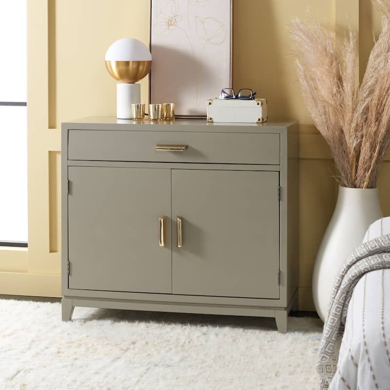 SAFAVIEH Arta 2-Door 1-Drawer Chest - Grey/Brass
