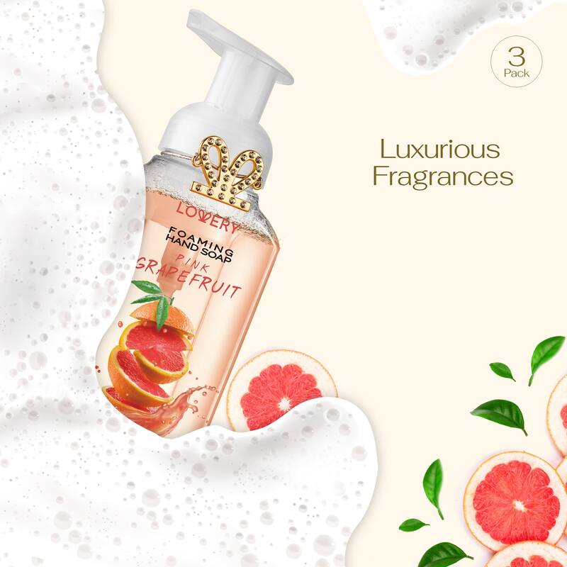 Lovery Foaming Hand Soap - Pack of 3 - Pink Grapefruit Scent - 3 pc