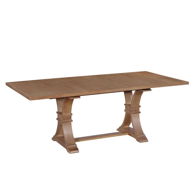 Christopher Knight Home - Rustic Extendable Dining Table with Rubberwood X-Frame Base and Extension Leaf
