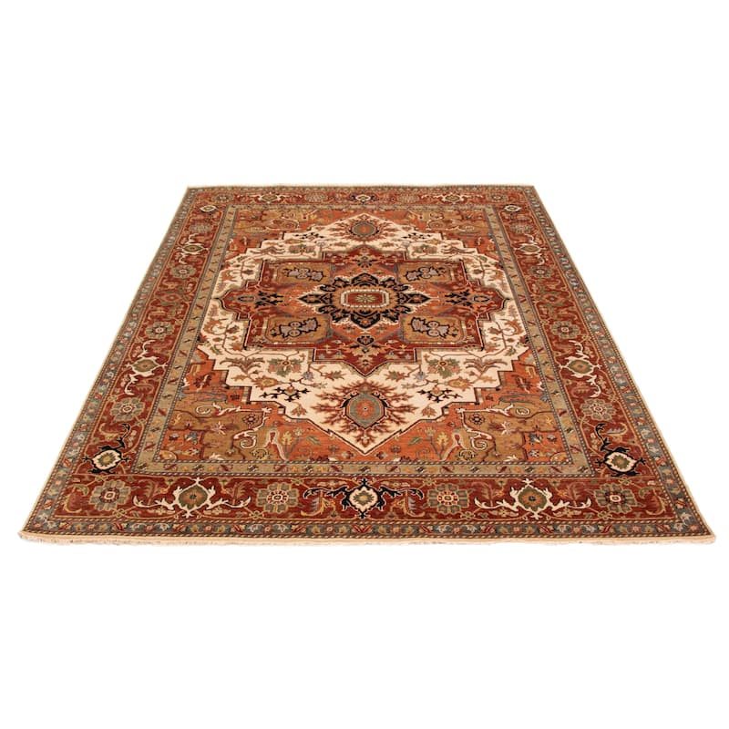 ECARPETGALLERY Hand-knotted Jules Sultane Ivory Wool Rug - 8'9 x 11'6