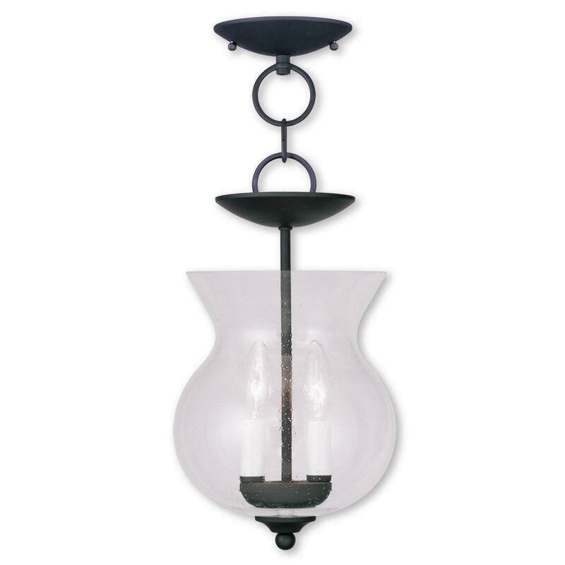 Livex Lighting 2-light Black Chain Hang/Ceiling Mount, 4392-04 - 8.25" DIA 12.5" H/8.25" DIA 14" H