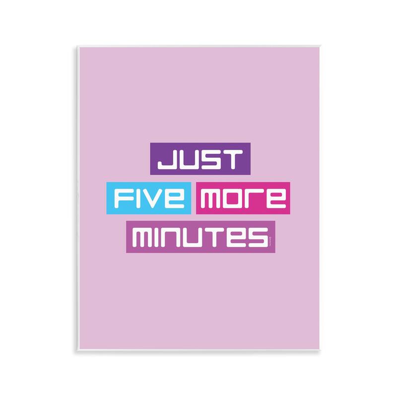 Stupell Just Five Minutes Gamer Wall Plaque Art Design By Yass Naffas Designs - 11 x 14