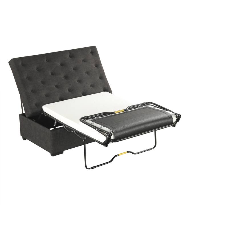 Roomfitters 49.6" Folding Ottoman Sleeper Sofa with Memory Foam Mattress and Tufted Design