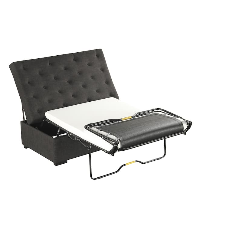 Tufted Sleeper Couch Settee, Ottoman with Folding Sofa Bed, Convertible Ottoman Sleeper with Memory Mattress