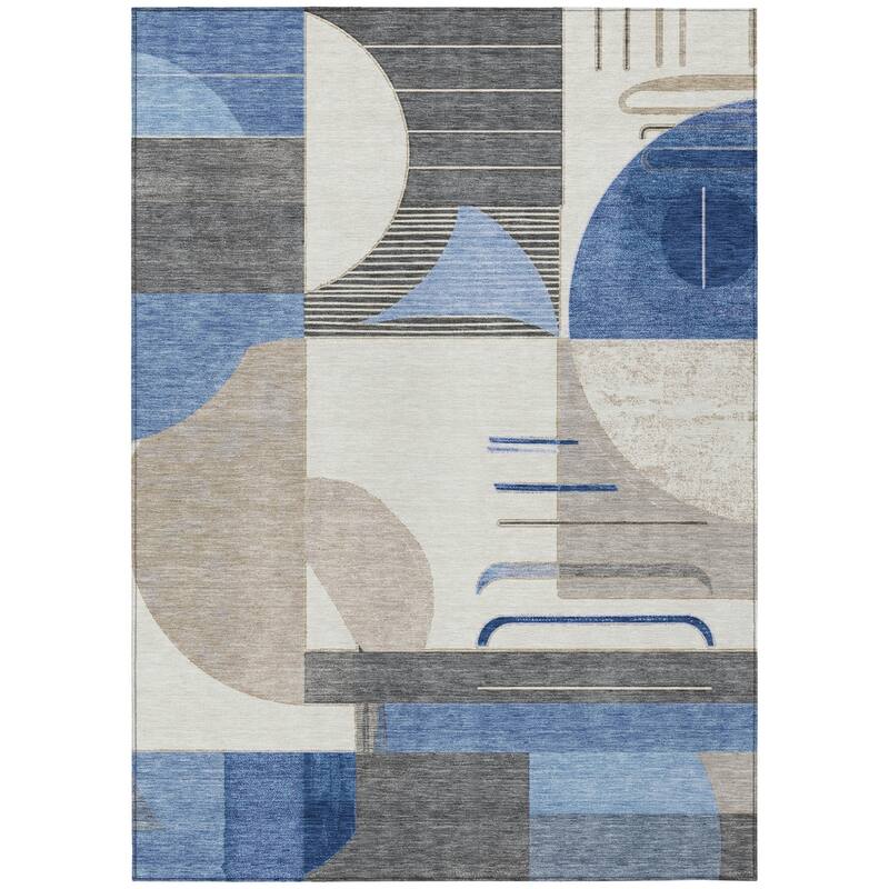 HomeRoots Geometric Modern Rectangle Outdoor Rug
