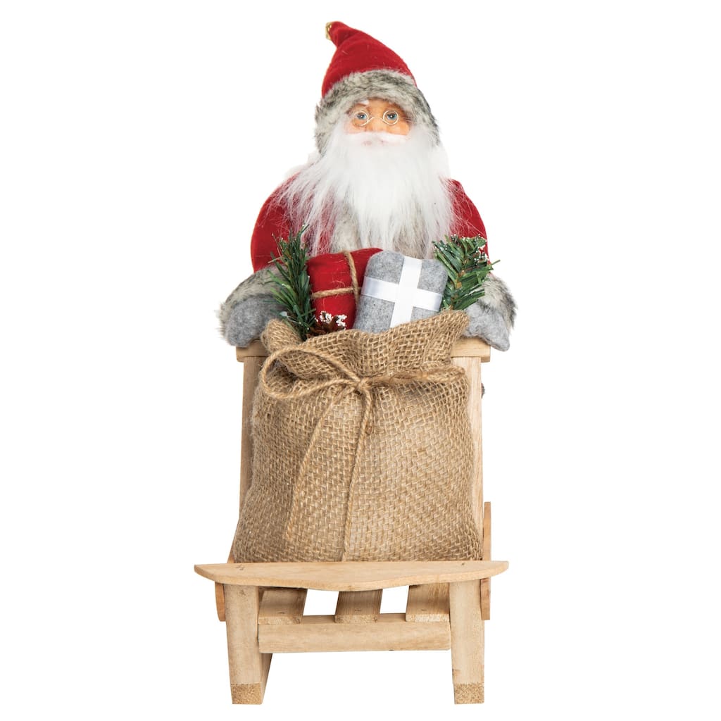 Transpac Fabric/Canvas 12 in. Multicolored Christmas Fair Isle and Santa Decor