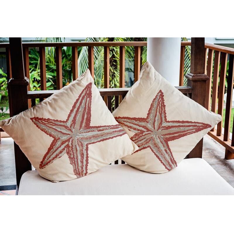 Large Starfish Nautical Indoor/Outdoor Throw Pillow