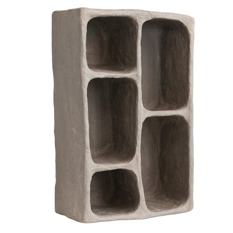Paper Mache Wall Shelf with 5 Sections - 28.0"L x 18.0"W x 9.0"H