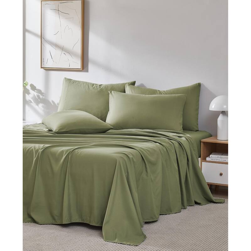 Vilano 6-piece Ultra Soft Extra Deep Pocket Bed Sheet Set - Sage Green - California King