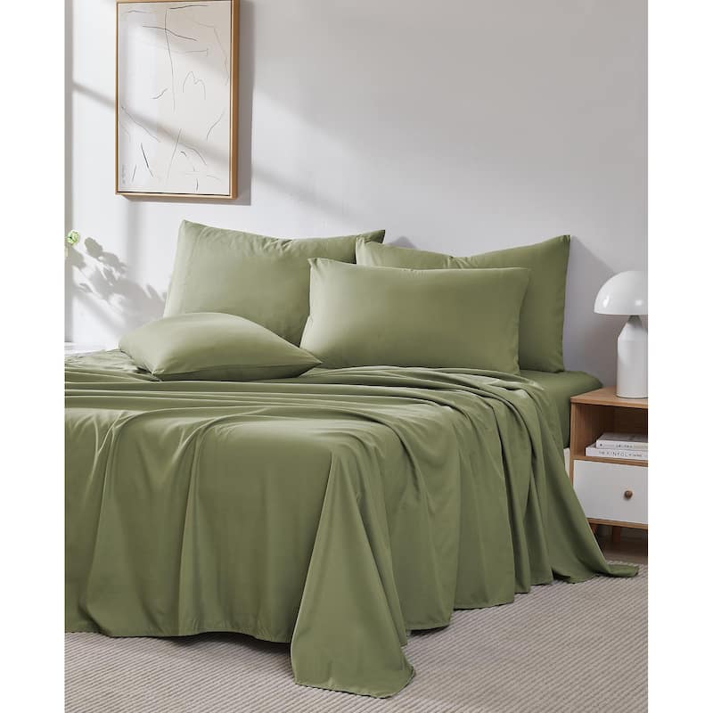 Vilano Series Extra Deep Pocket 6-piece Bed Sheet Set - Sage Green - Twin XL